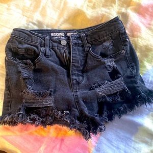Mossimo high rise distressed black shorts